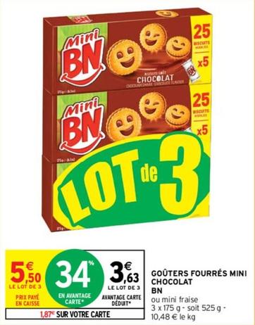 Bn Chocolat - Goûters Fourrés Mini offre à 3,63€ sur Intermarché Contact