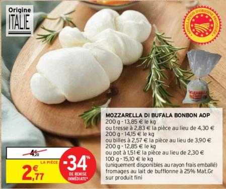 Mozzarella Di Bufala Bonbon Aop offre à 2,77€ sur Intermarché Contact