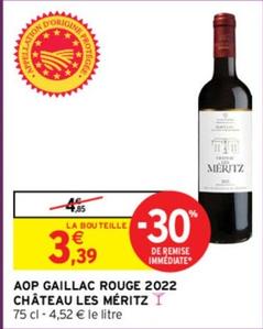  Château Les Méritz - Aop Gaillac Rouge 2022 offre à 3,39€ sur Intermarché Contact