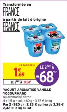 Yogourmand - Yaourt Aromatisé Vanille offre à 1,69€ sur Intermarché Contact