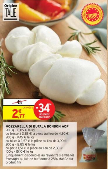 Mozzarella Di Bufala Bonbon AOP offre à 2,77€ sur Intermarché Contact