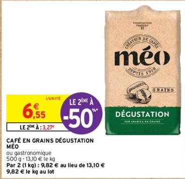 Méo - Café En Grains Dégustation offre à 6,55€ sur Intermarché Contact