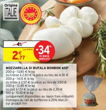 Mozzarella Di Bufala Bonbon AOP offre à 2,77€ sur Intermarché Contact