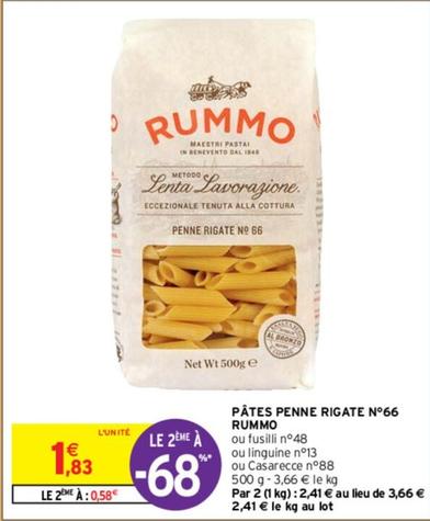 Rummo - Pâtes Penne Rigate N°66 offre à 1,83€ sur Intermarché Contact