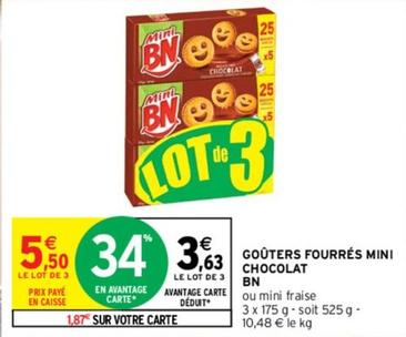 Bn Chocolat - Gouters Fourres Mini Chocolat  offre à 3,63€ sur Intermarché Contact