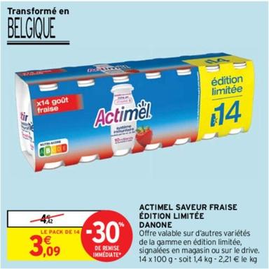 Actimel - Saveur Fraise Edition Limitee Danone  offre à 3,09€ sur Intermarché Express