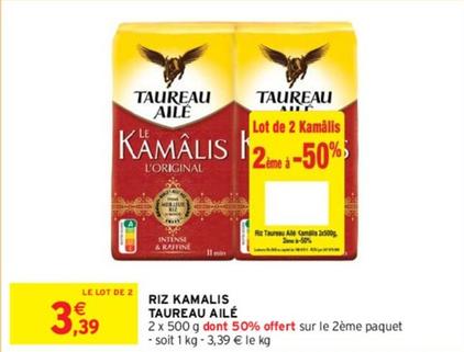 Taureau Ailé - Riz Kamalis  offre à 3,39€ sur Intermarché Express