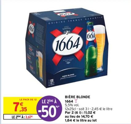 1664 - Bière Blonde  offre à 7,35€ sur Intermarché Express
