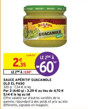 Old El Paso - Sauce Apéritif Guacamole offre à 2,35€ sur Intermarché Express