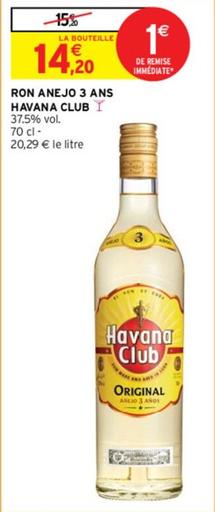 Havana Club - Ron Anejo 3 Ans offre à 14,2€ sur Intermarché Express