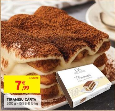 Tiramisu Carta offre à 7,99€ sur Intermarché Express