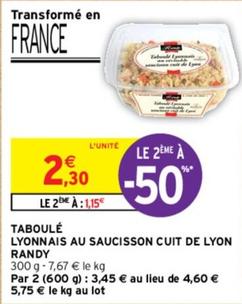 Randy - Taboulé Lyonnais Au Saucisson Cuit De Lyon  offre à 2,3€ sur Intermarché Express