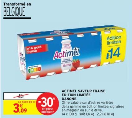 Danone - Actimel Saveur Fraise Édition Limitée offre à 3,09€ sur Intermarché Express