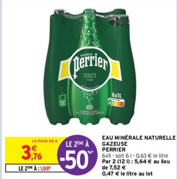 Perrier - Eau Minérale Naturelle Gazeuse offre à 3,76€ sur Intermarché Express