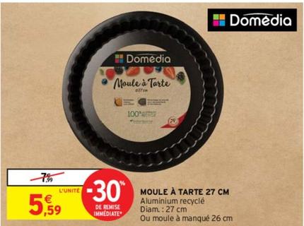 Domedia - Moule À Tarte 27 Cm offre à 5,59€ sur Intermarché Express
