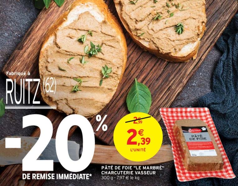Vasseur - Pâté De Foie "le Marbré" Charcuterie offre à 2,39€ sur Intermarché Hyper