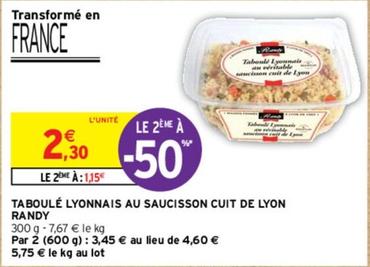 Randy - Taboulé Lyonnais Au Saucisson Cuit De Lyon offre à 2,3€ sur Intermarché Hyper