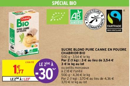 Chabrior - Sucre Blond Pure Canne En Poudre  offre à 1,77€ sur Intermarché Hyper
