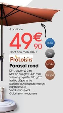 Parasol offre à 49,9€ sur Brico Pro