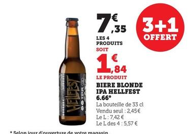 Hellfest - Biere Blonde Ipa 6.66° offre à 1,84€ sur Hyper U