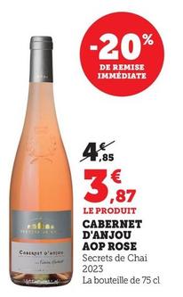 Secrets De Chai - Cabernet D'Anjou AOP Rose offre à 3,87€ sur Hyper U