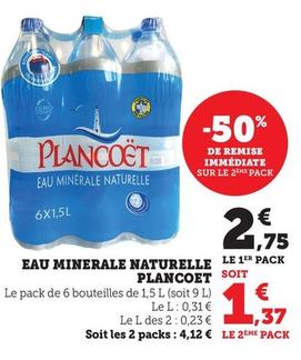 Eau Plancoet - Eau Minerale Naturelle offre à 2,75€ sur Hyper U