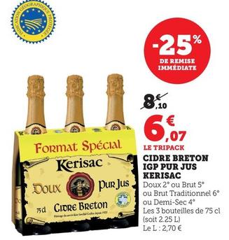Kerisac - Cidre Breton IGP Pur Jus