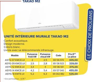 Atlantic - Unité Intérieure Murale Takao M2 offre à 309€ sur Prolians