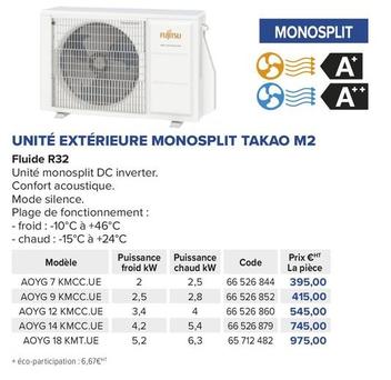 Fujitsu - Unité Extérieure Monosplit Takao M2 offre à 395€ sur Prolians