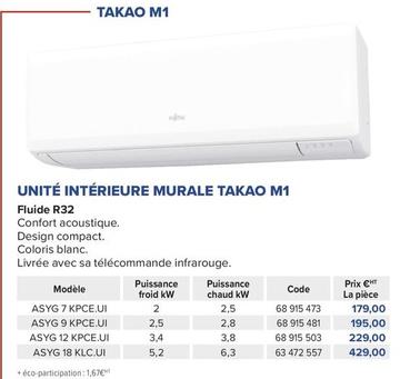Fujitsu - Unité Intérieure Murale Takao M1 offre à 179€ sur Prolians