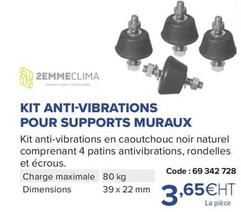 Kit Anti-vibrations Pour Supports Muraux offre à 3,65€ sur Prolians