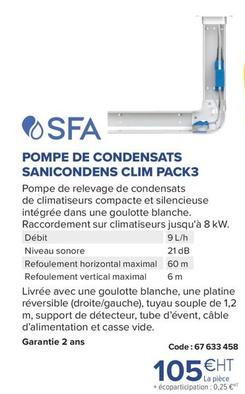 Pompe De Condensats Sanicondens Clim offre à 105€ sur Prolians