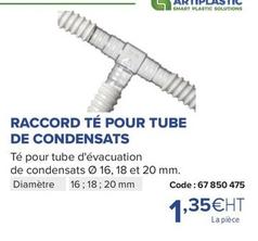 Raccord Té Pour Tube De Condensats offre à 1,35€ sur Prolians