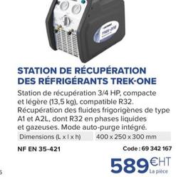 Station De Récupération Des Réfrigérants Trek-one offre à 589€ sur Prolians