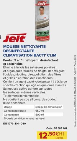 Jelt - Mousse Nettoyante Désinfectante Climatisation Bacti' Clim offre à 12,5€ sur Prolians