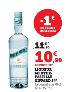 Giffard - Liqueur Menthe Pastille 24° offre à 10,9€ sur Super U