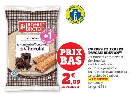 Paysan Breton - Crepes Fourrees offre à 2,09€ sur Super U