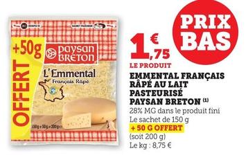 Paysan Breton - Emmental Francais Rape Au Lait Pasteurise 