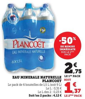 Plancoet - Eau Minerale Naturelle offre à 2,75€ sur Super U