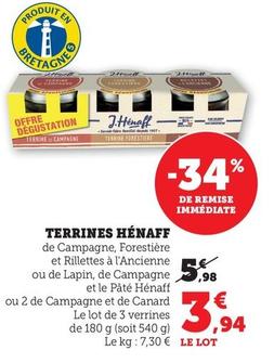 Hénaff - Terrines offre à 3,94€ sur U Express