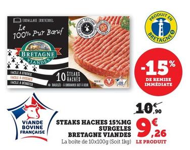 Bretagne Viandes - Steaks Hachés 15% MG Surgeles 