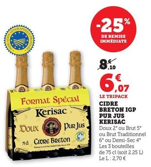 Kerisac - Cidre Breton IGP Pur Jus 
