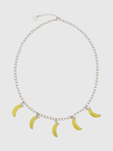 Collier argenté à bananes jaunes