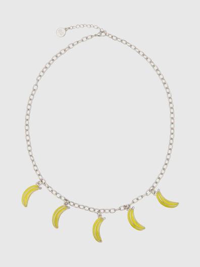 collier argenté à bananes jaunes