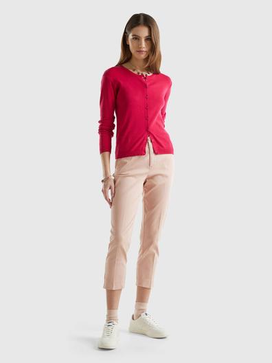 Chino cropped en coton stretch