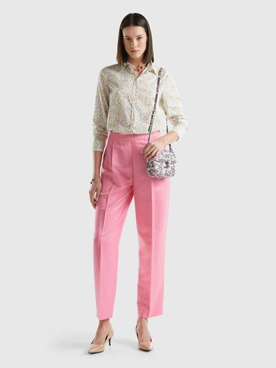 Pantalon effet satin