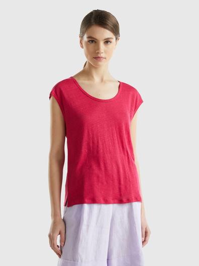 T-shirt en pur lin à col ample offre à 29,95€ sur United Colors Of Benetton