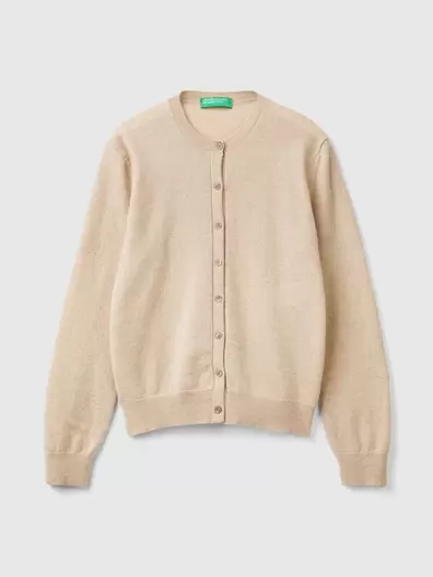 Cardigan beige en pur cachemire offre à 169€ sur United Colors Of Benetton