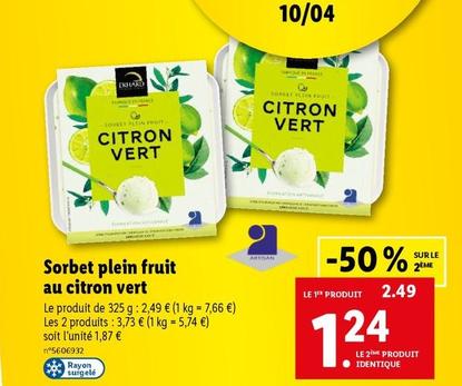 Erhard - Sorbet Plein Fruit Au Citron Vert
