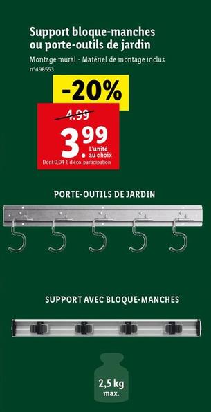 Support Bloque-Manches Ou Porte-Outils De Jardin 